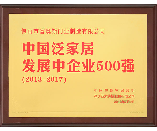 2013-2017 中国泛家居发展中企业500强